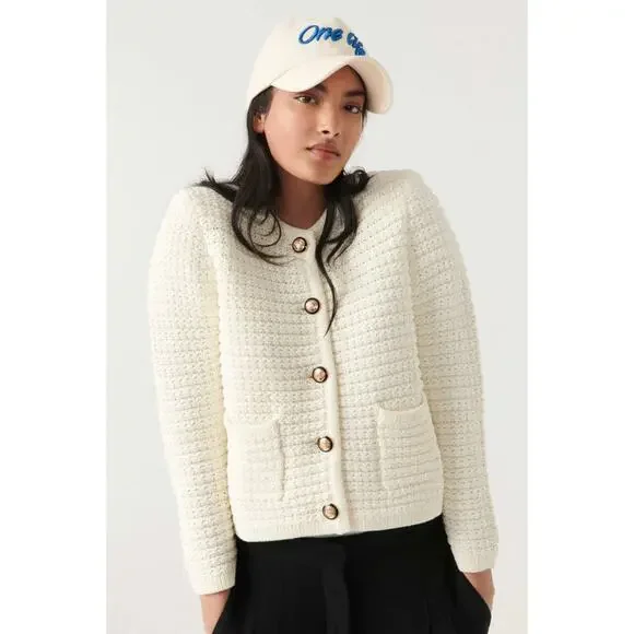 Ba&sh Gaspard Ecru Knitted Jacket size 2 M medium - Picture 6 of 6